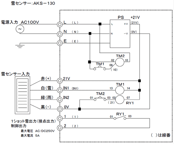 雨センサ接続ユニット回路図