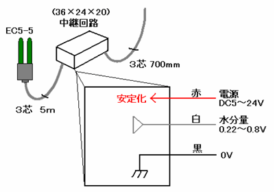 土壌水分検知センサ回路図